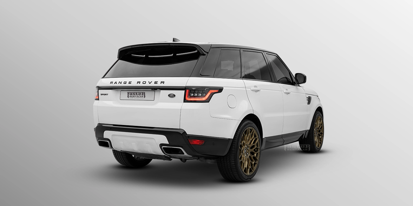 Range Rover Sport White Back Side View